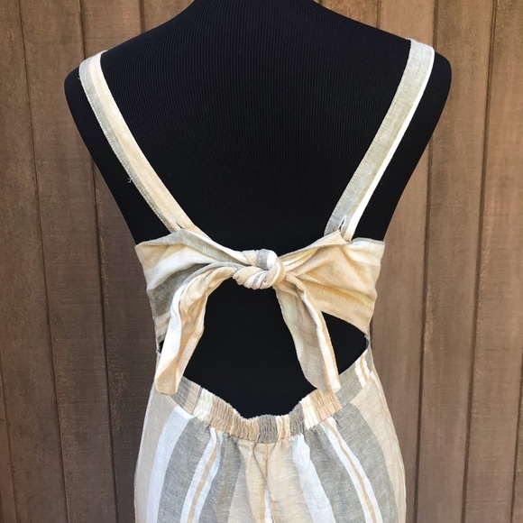 Romeo & Juliet Couture Vertical Striped Jumpsuit - Picture 3 of 5